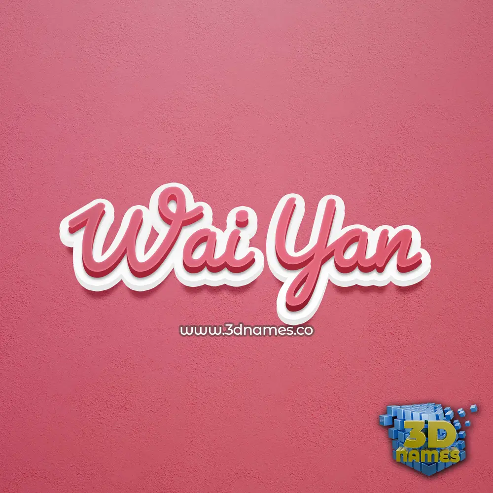 wai yan in Red Scribble style - 3D name wallpaper