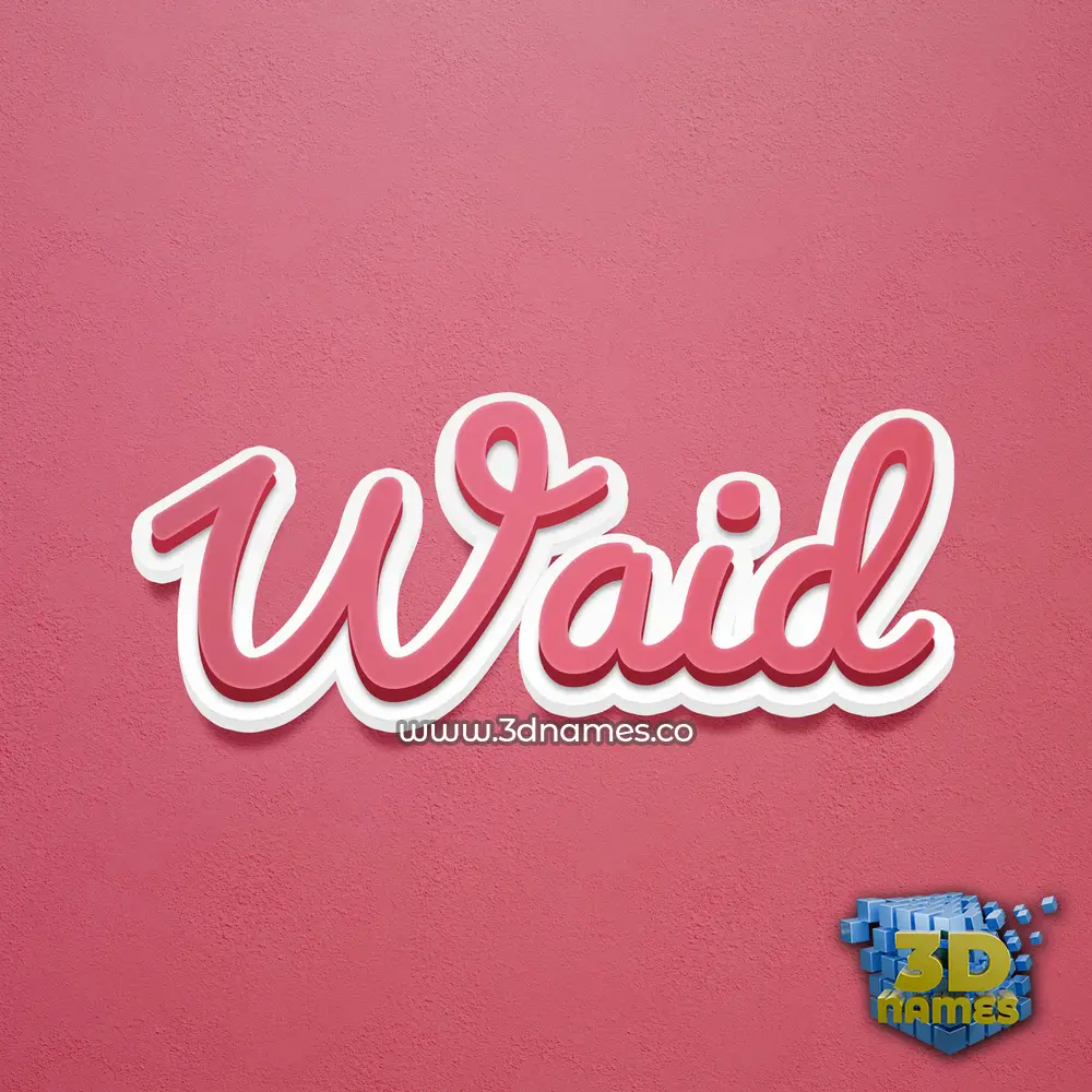 waid in Red Scribble style - 3D name wallpaper