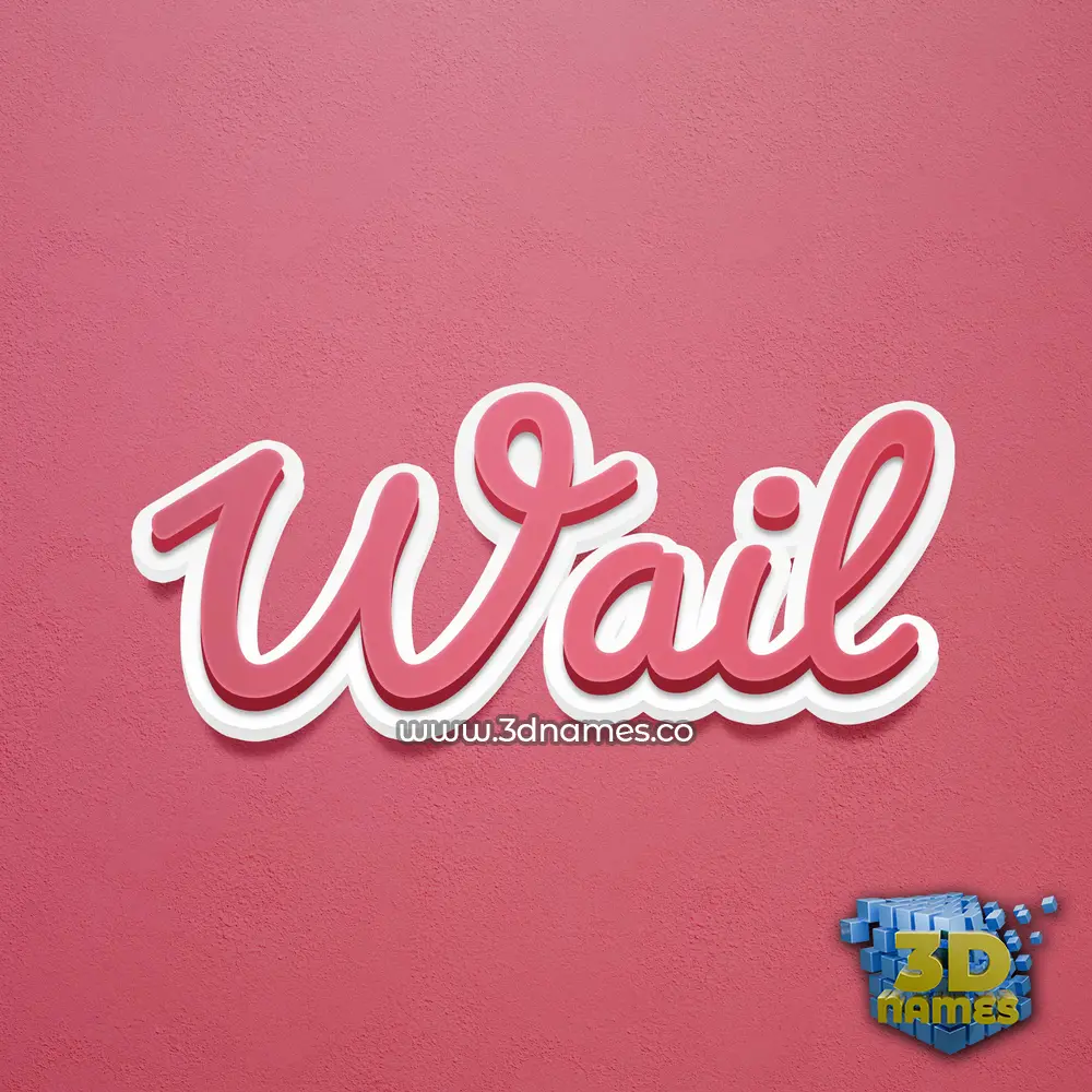 wail in Red Scribble style - 3D name wallpaper