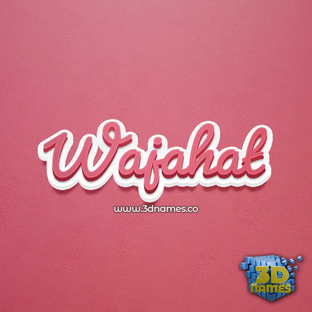 wajahat in Red Scribble style - 3D name wallpaper