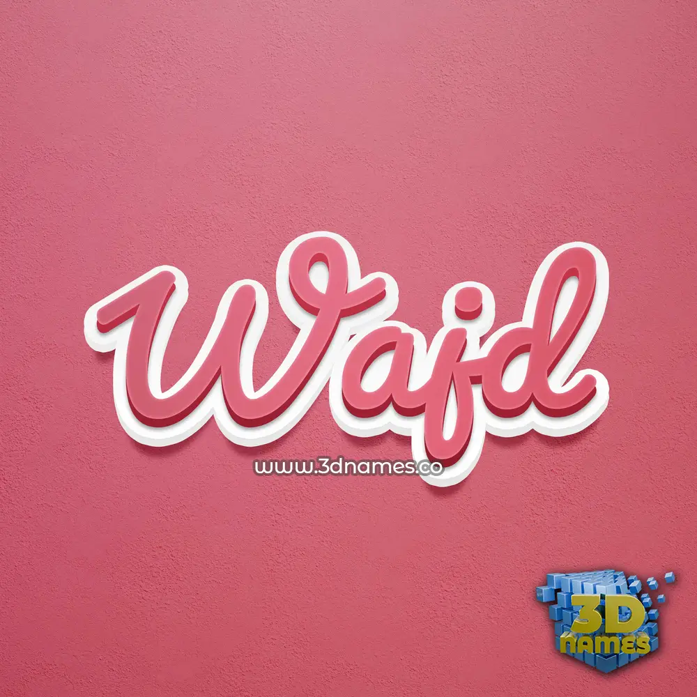 wajd in Red Scribble style - 3D name wallpaper