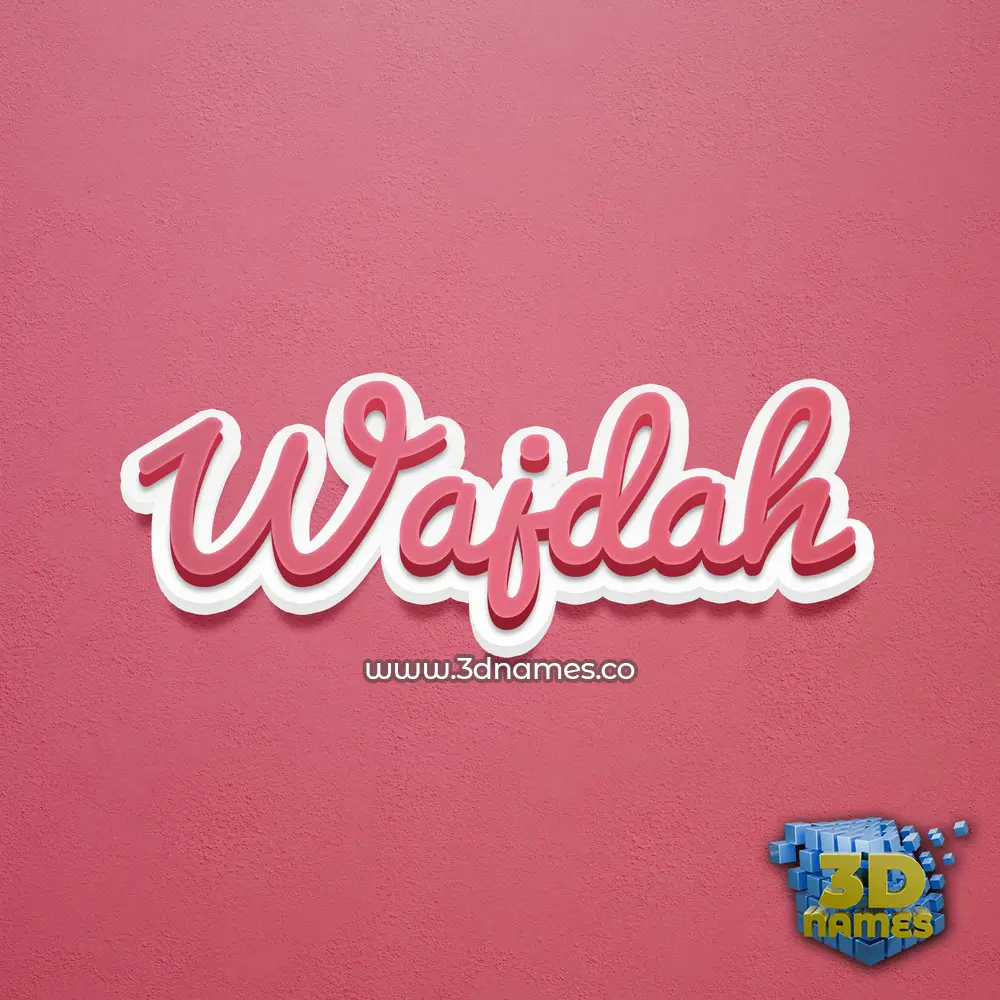 wajdah in Red Scribble style - 3D name wallpaper
