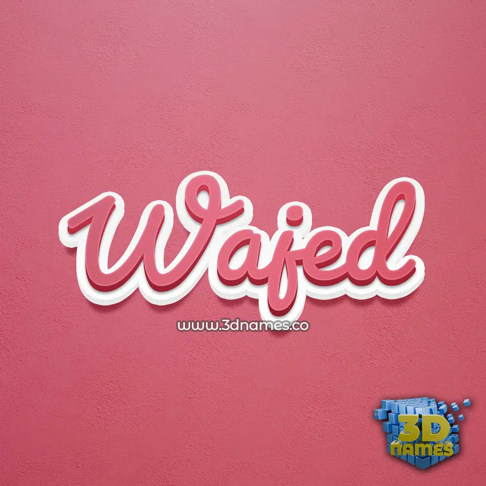 wajed in Red Scribble style - 3D name wallpaper