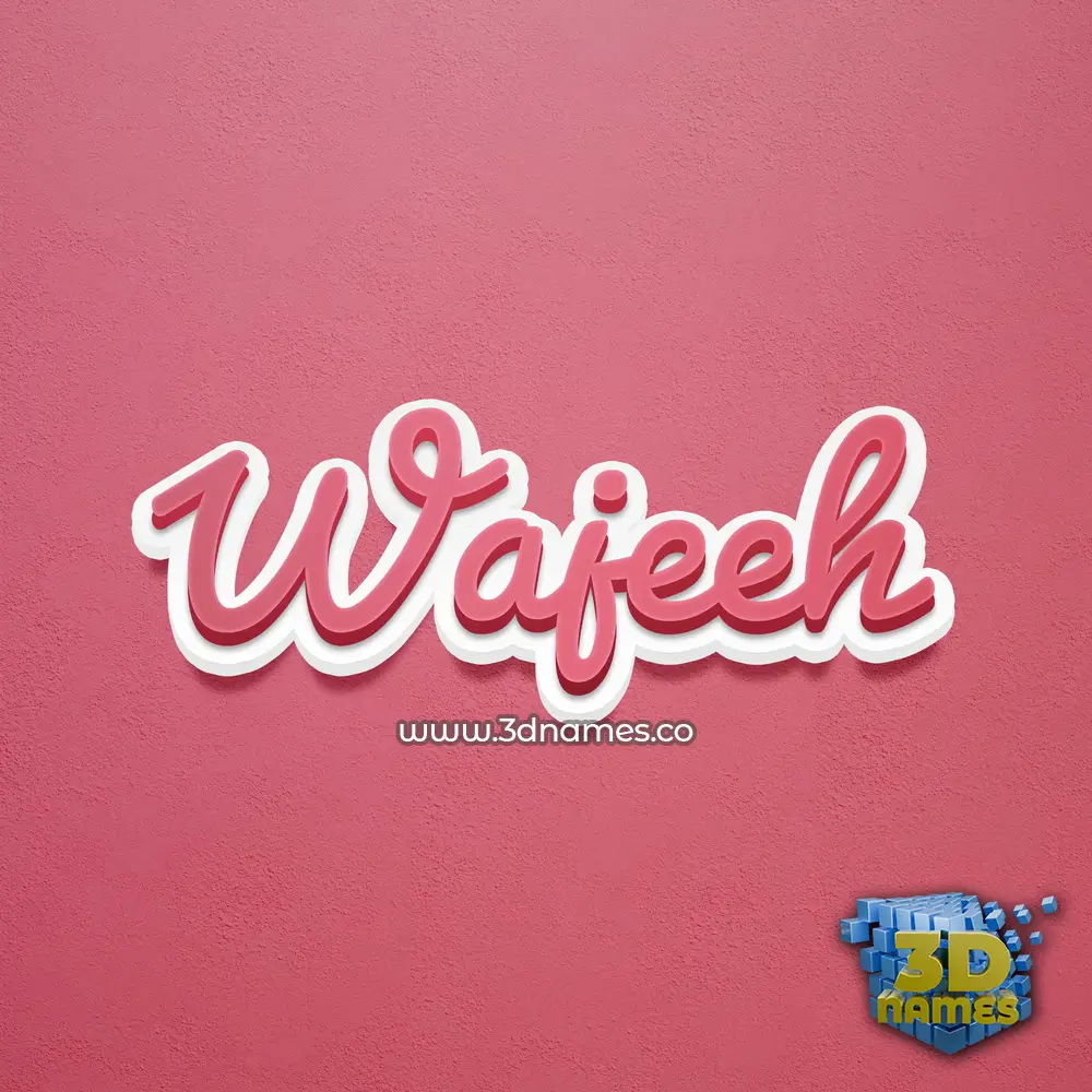 wajeeh in Red Scribble style - 3D name wallpaper