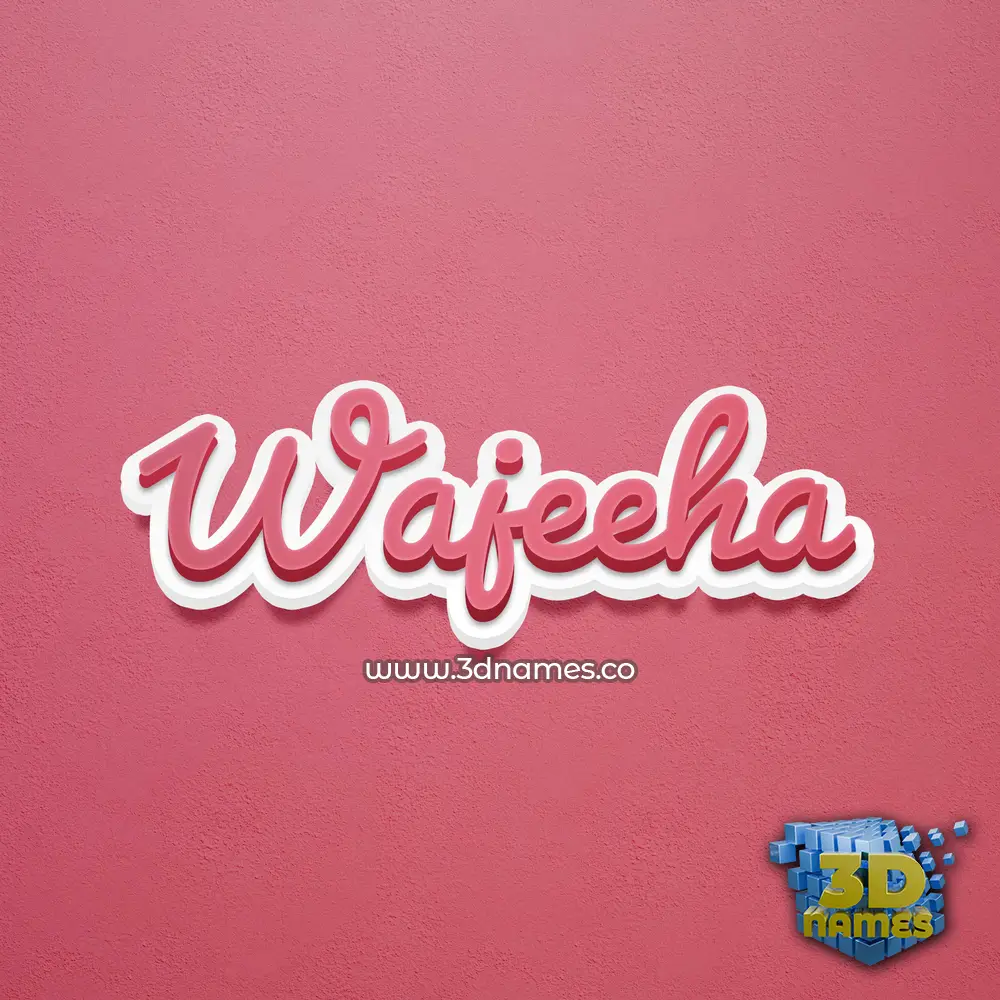 wajeeha in Red Scribble style - 3D name wallpaper