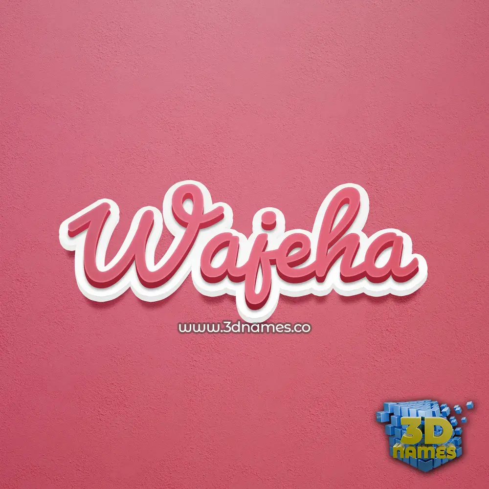 wajeha in Red Scribble style - 3D name wallpaper