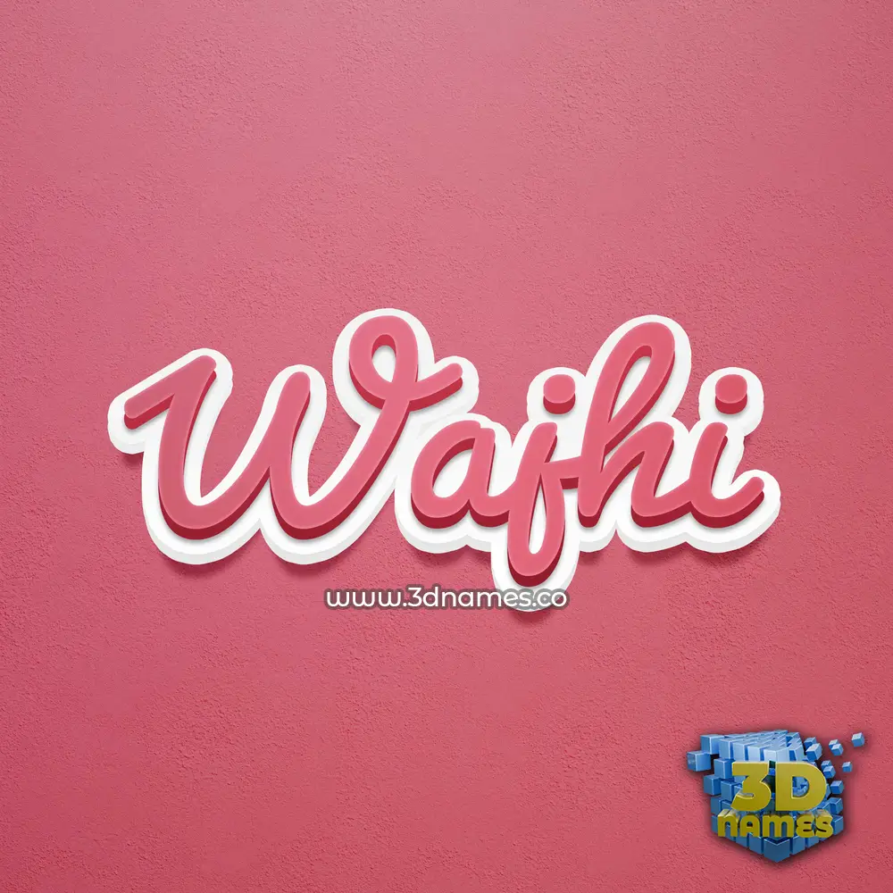 wajhi in Red Scribble style - 3D name wallpaper