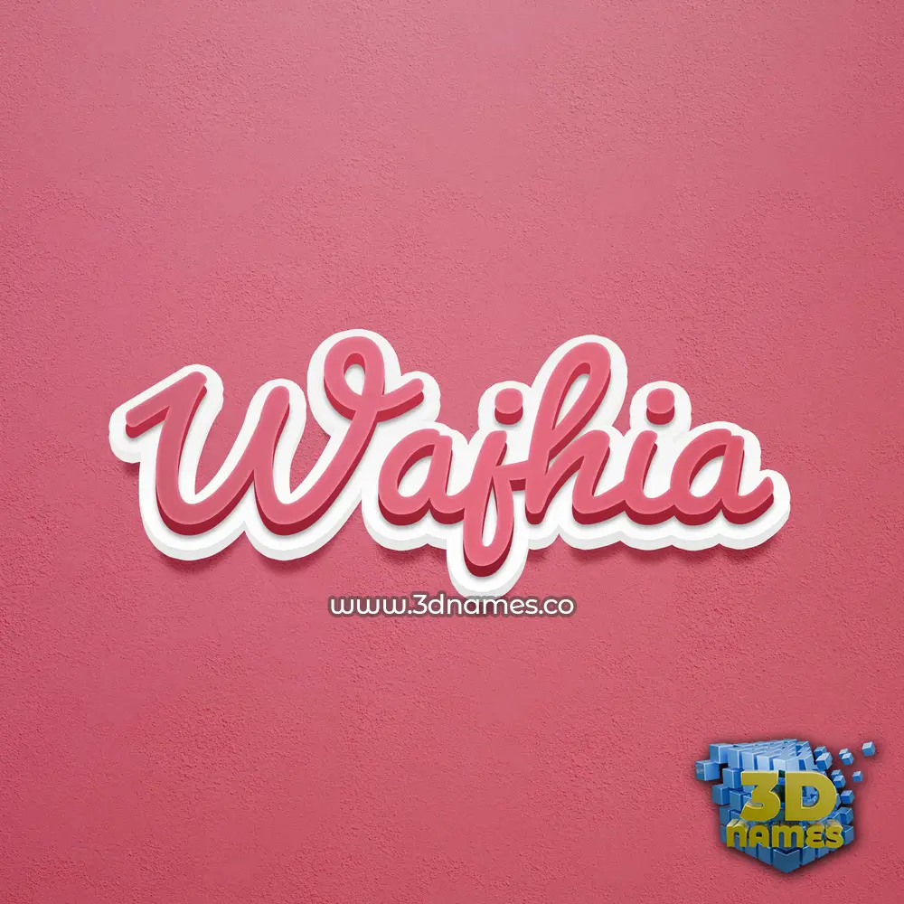 wajhia in Red Scribble style - 3D name wallpaper