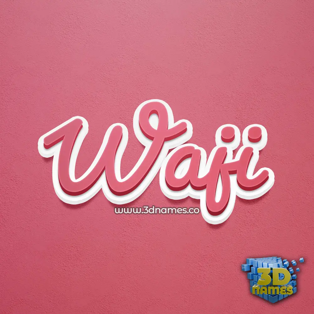 waji in Red Scribble style - 3D name wallpaper