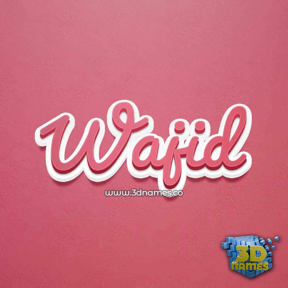 wajid in Red Scribble style - 3D name wallpaper