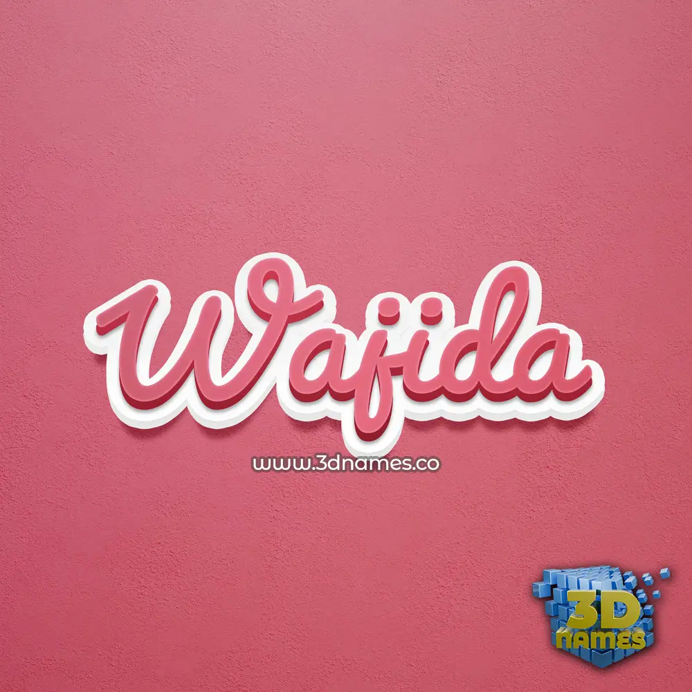 wajida in Red Scribble style - 3D name wallpaper