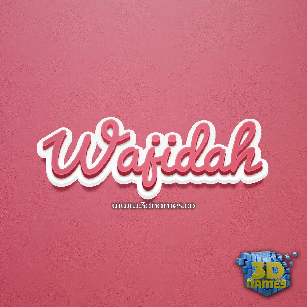 wajidah in Red Scribble style - 3D name wallpaper