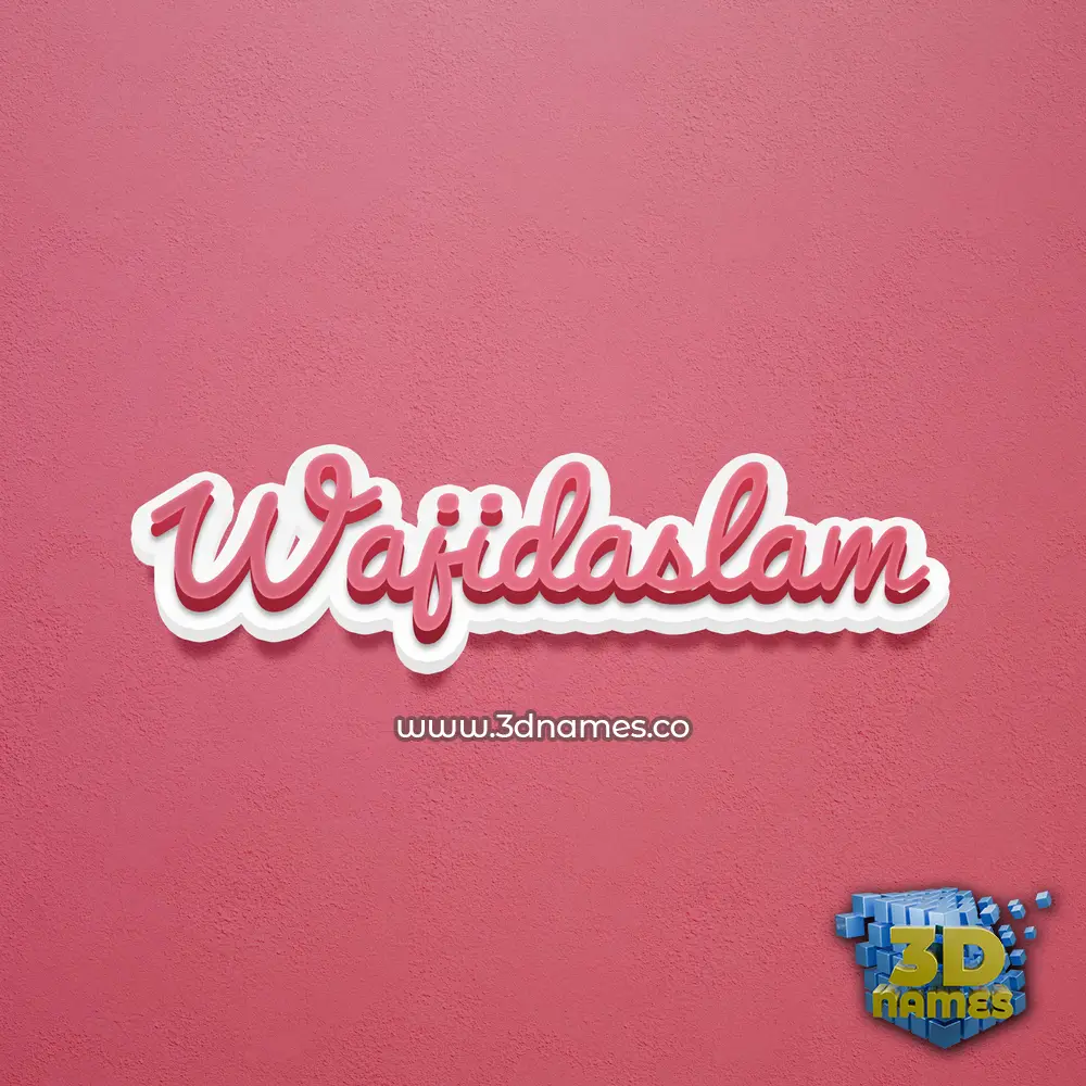 wajidaslam in Red Scribble style - 3D name wallpaper