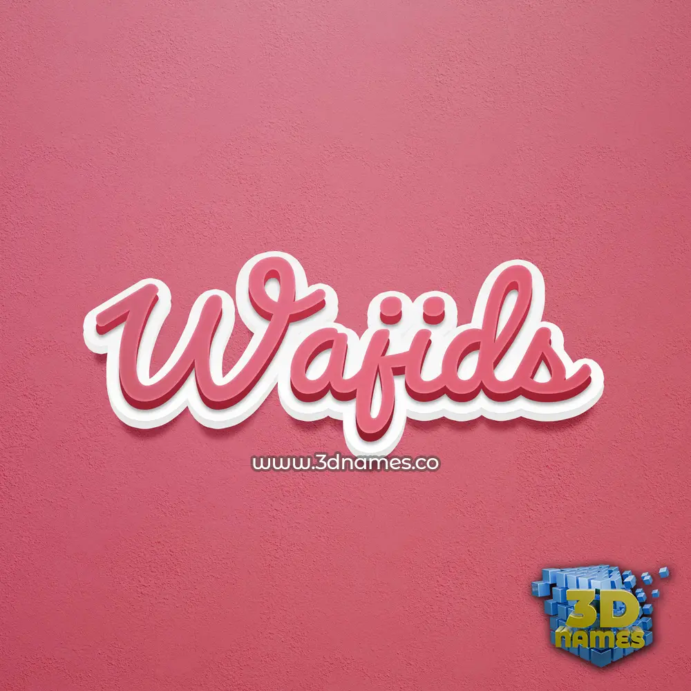 wajids in Red Scribble style - 3D name wallpaper