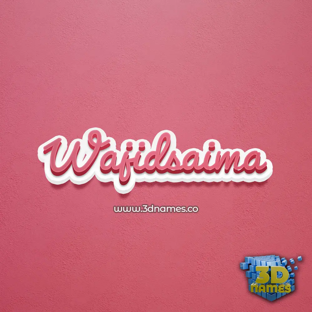 wajidsaima in Red Scribble style - 3D name wallpaper