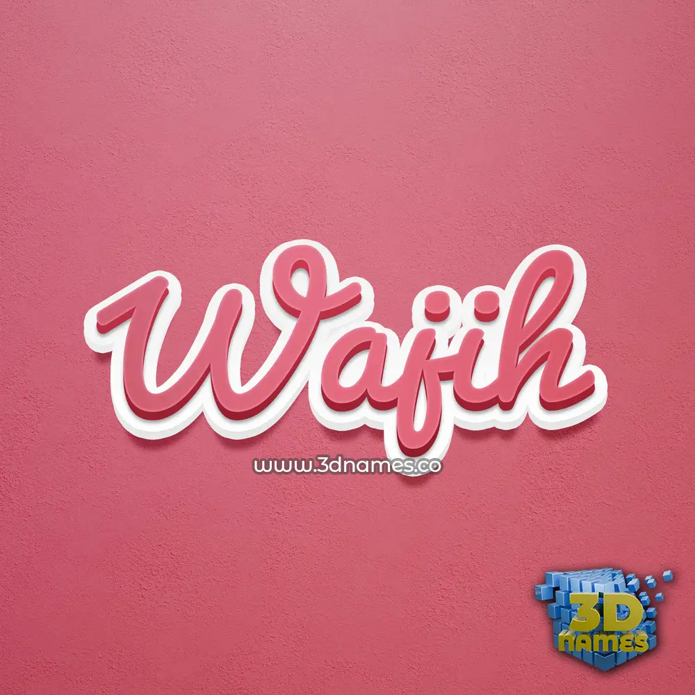 wajih in Red Scribble style - 3D name wallpaper