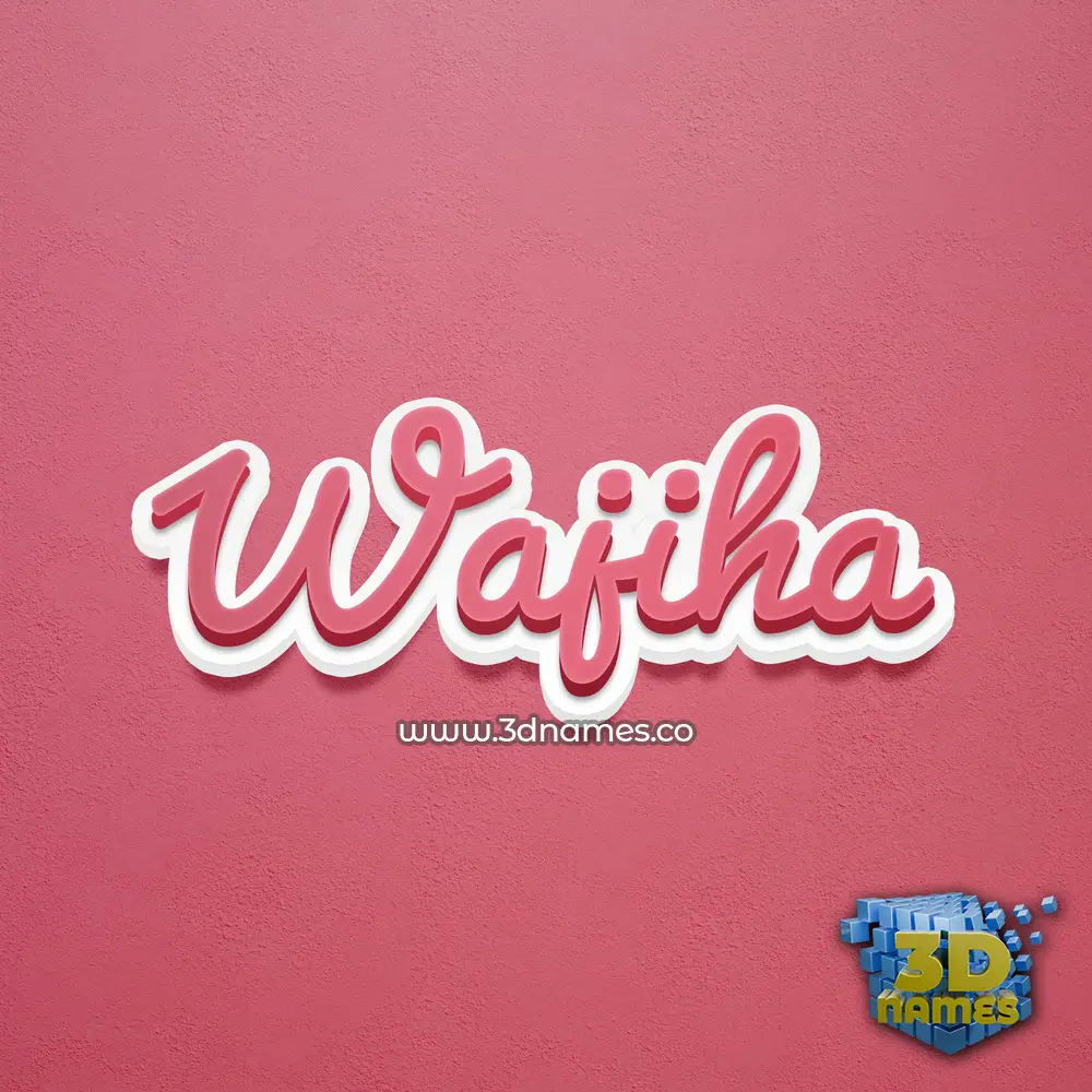 wajiha in Red Scribble style - 3D name wallpaper