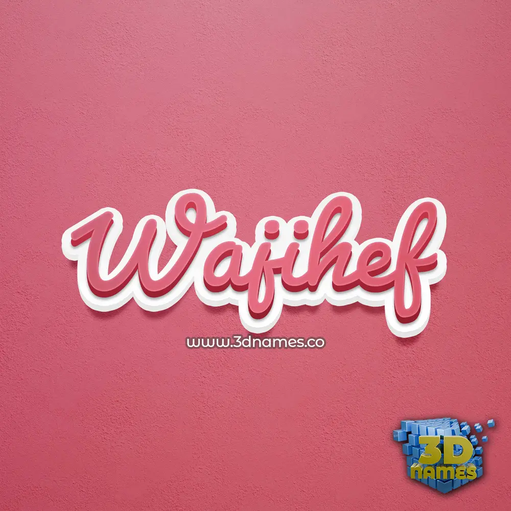 wajihef in Red Scribble style - 3D name wallpaper