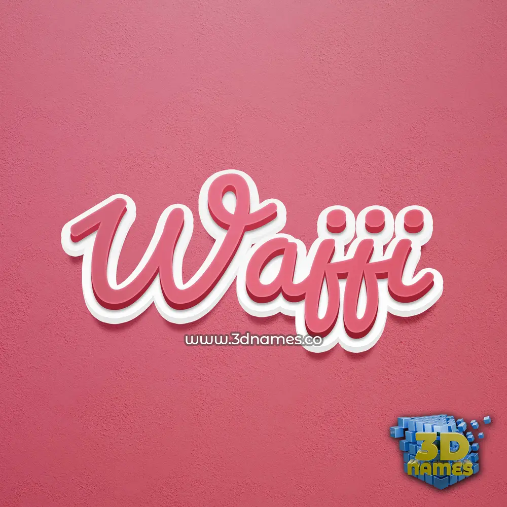 wajji in Red Scribble style - 3D name wallpaper