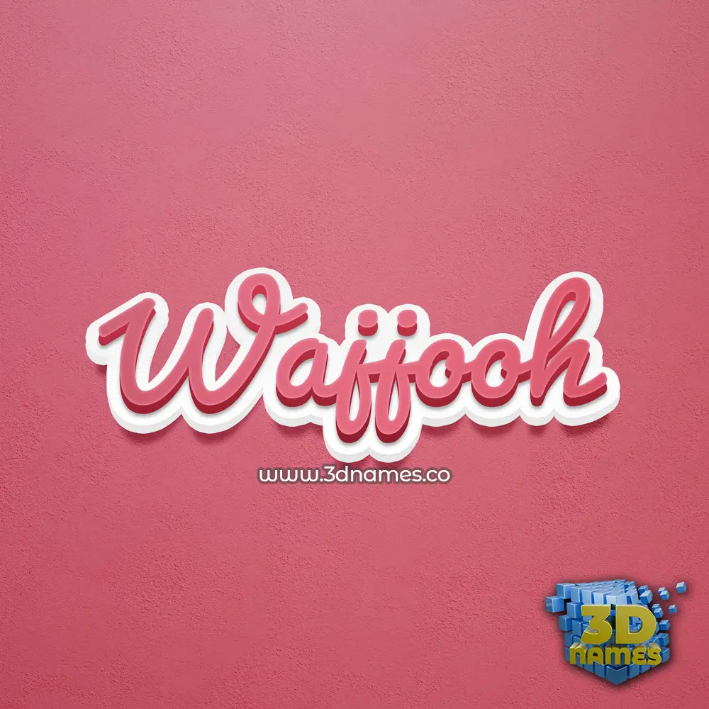 wajjooh in Red Scribble style - 3D name wallpaper