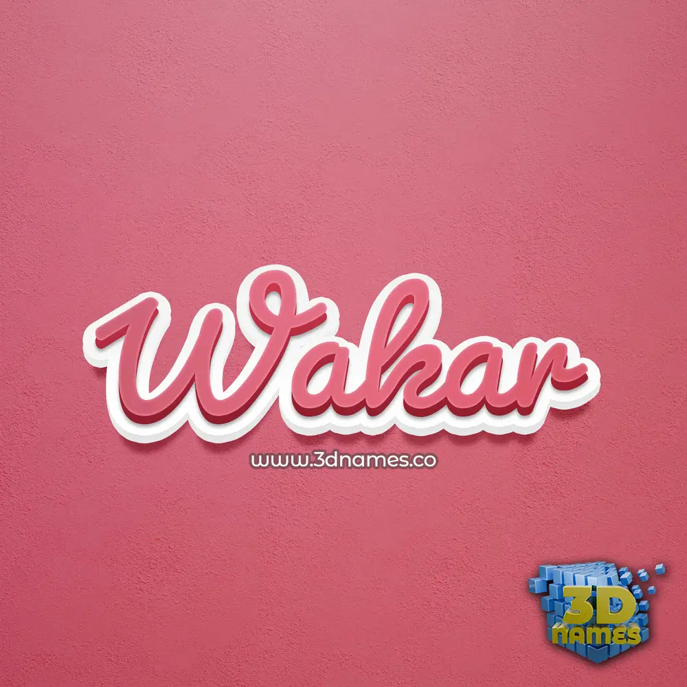 wakar in Red Scribble style - 3D name wallpaper