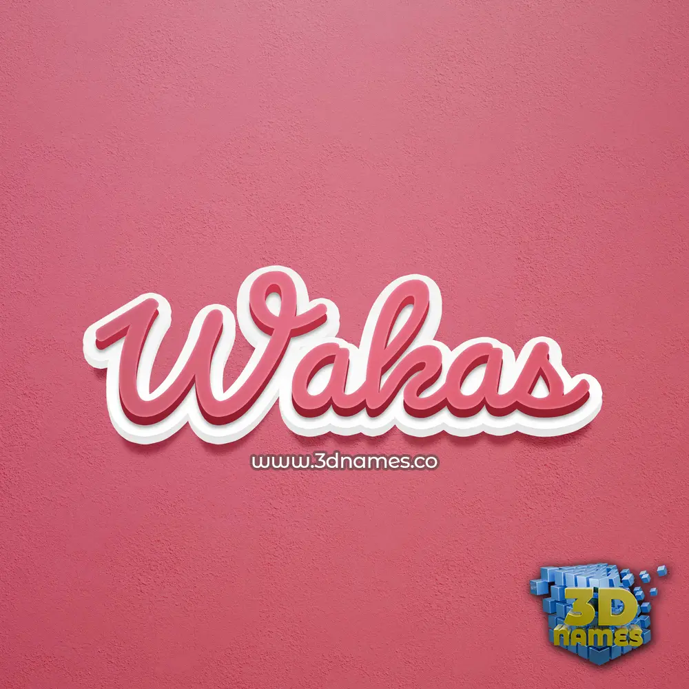wakas in Red Scribble style - 3D name wallpaper