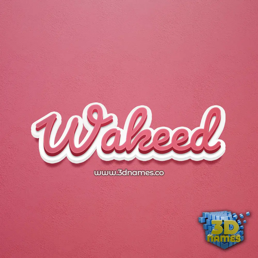 wakeed in Red Scribble style - 3D name wallpaper