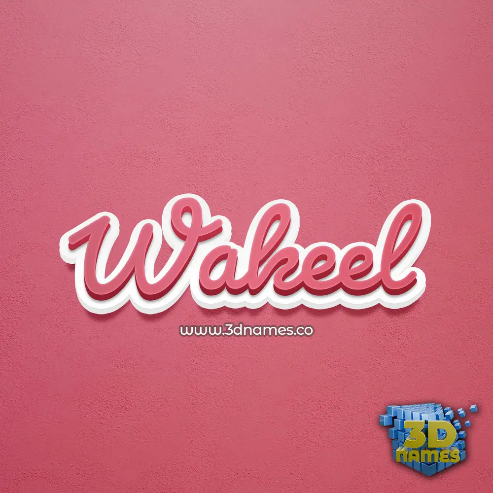 wakeel in Red Scribble style - 3D name wallpaper