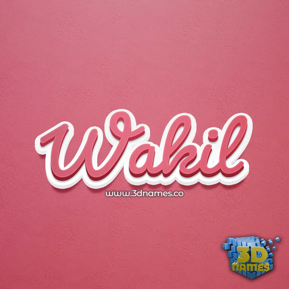 wakil in Red Scribble style - 3D name wallpaper