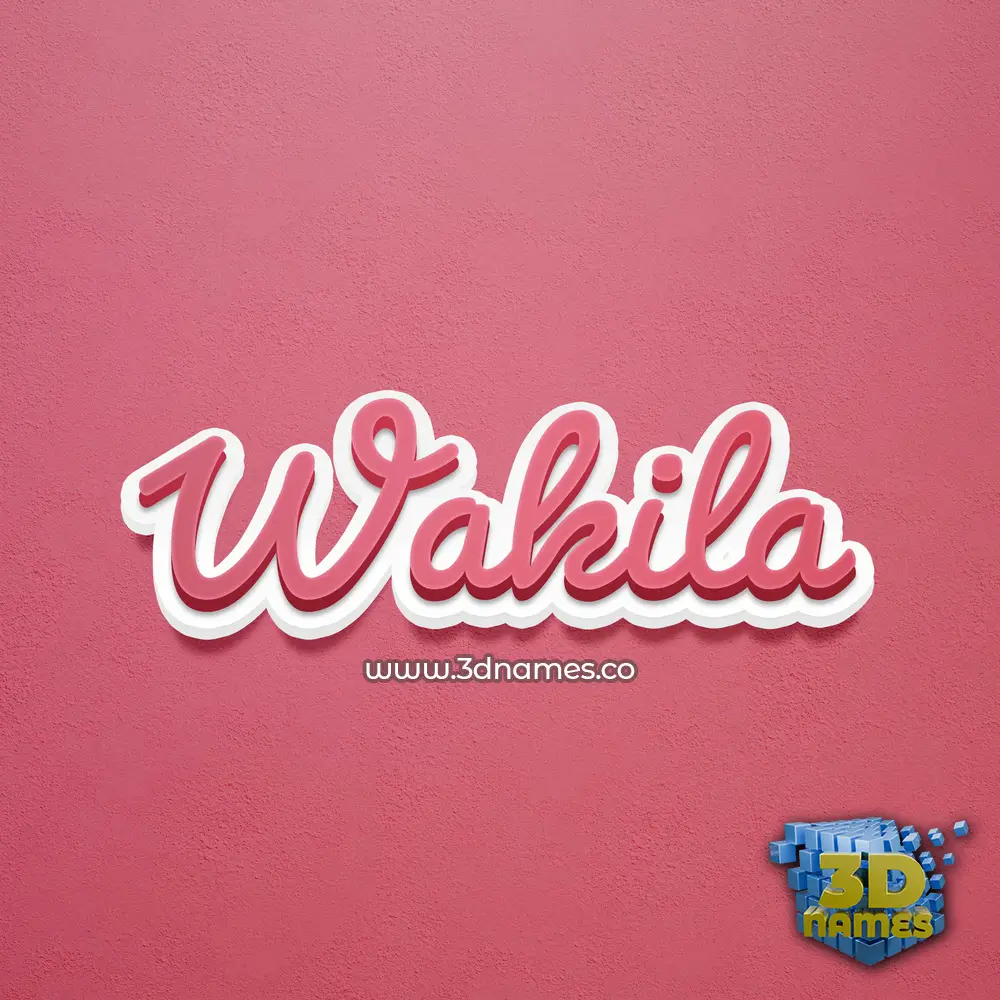wakila in Red Scribble style - 3D name wallpaper