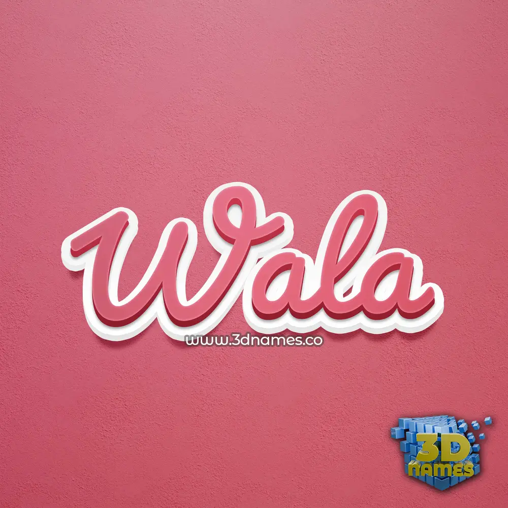 wala in Red Scribble style - 3D name wallpaper
