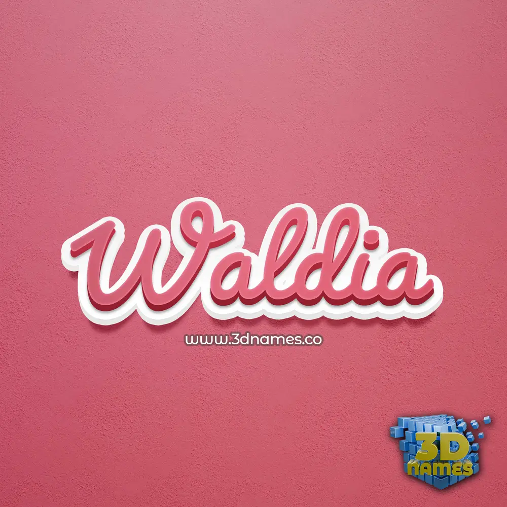 waldia in Red Scribble style - 3D name wallpaper