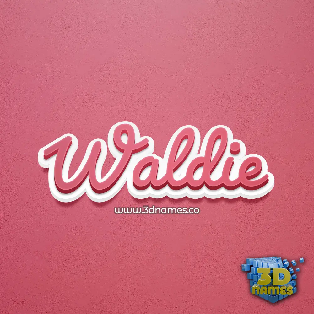 waldie in Red Scribble style - 3D name wallpaper