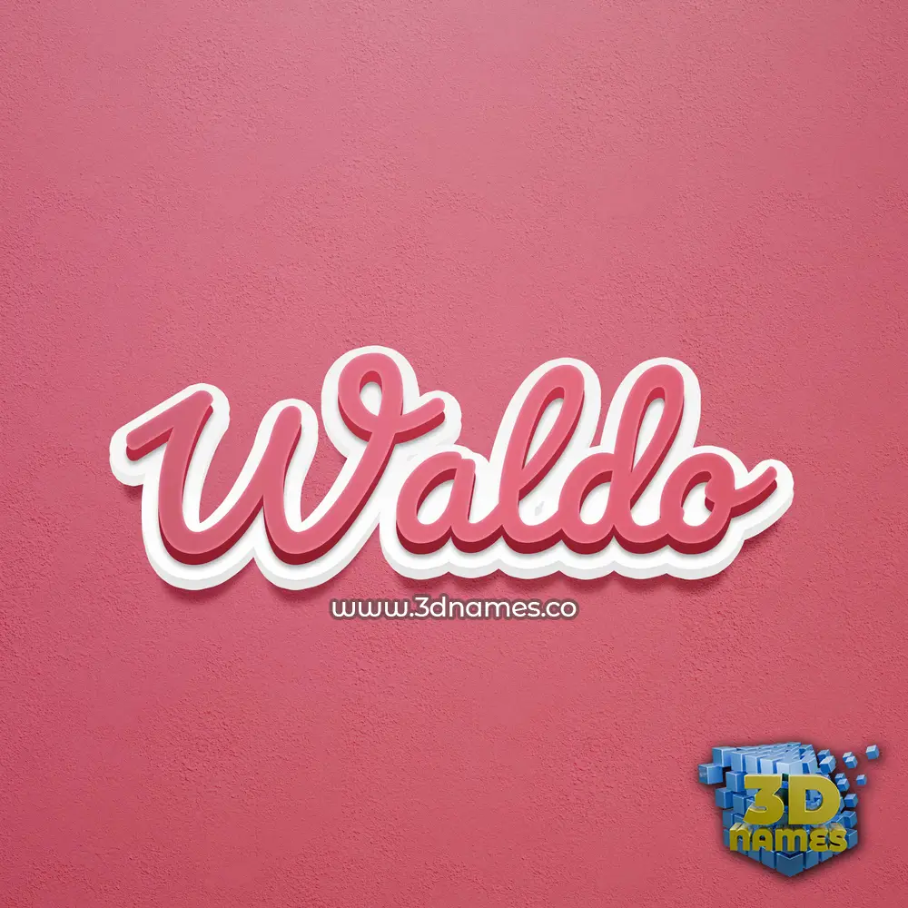 waldo in Red Scribble style - 3D name wallpaper
