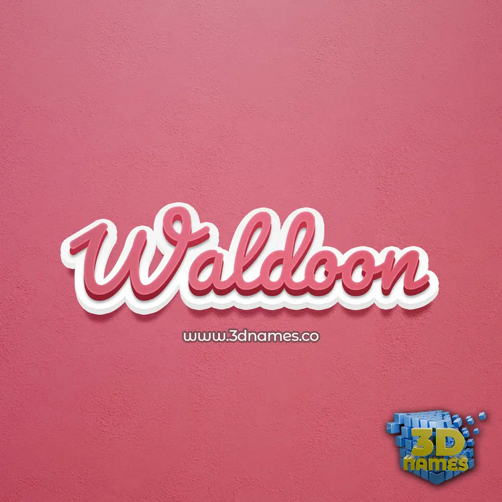 waldoon in Red Scribble style - 3D name wallpaper