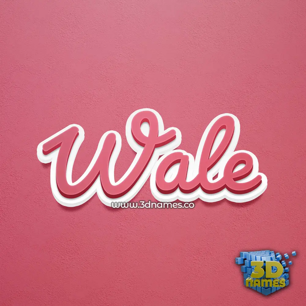 wale in Red Scribble style - 3D name wallpaper