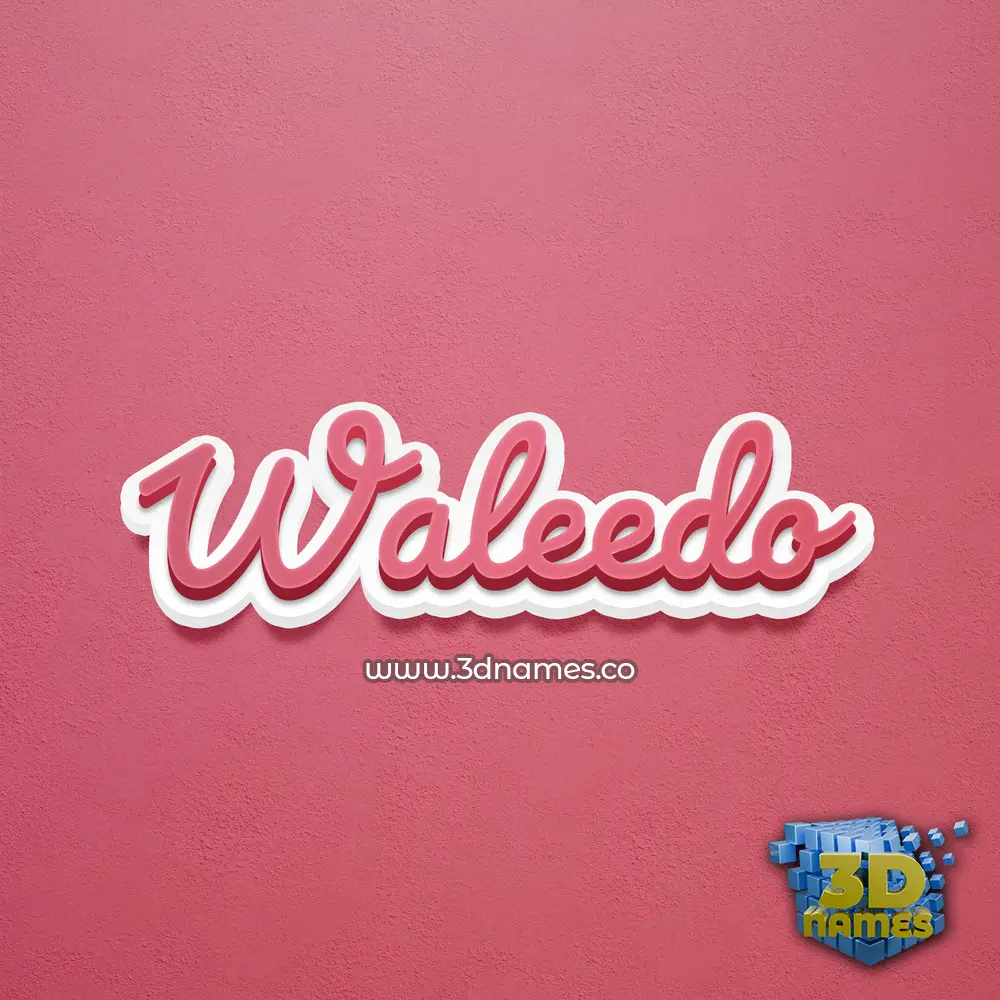 waleedo in Red Scribble style - 3D name wallpaper