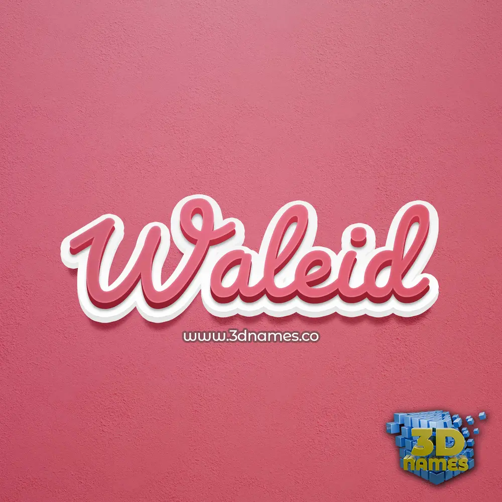 waleid in Red Scribble style - 3D name wallpaper