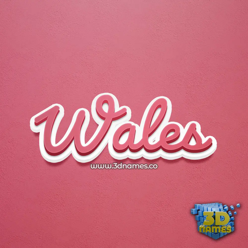 wales in Red Scribble style - 3D name wallpaper