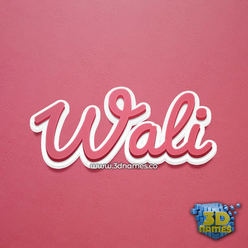 wali in Red Scribble style - 3D name wallpaper