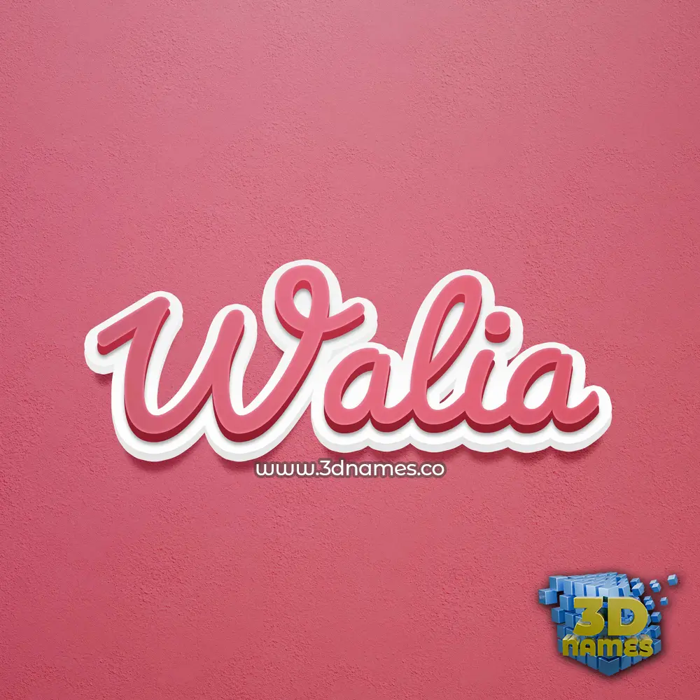 walia in Red Scribble style - 3D name wallpaper