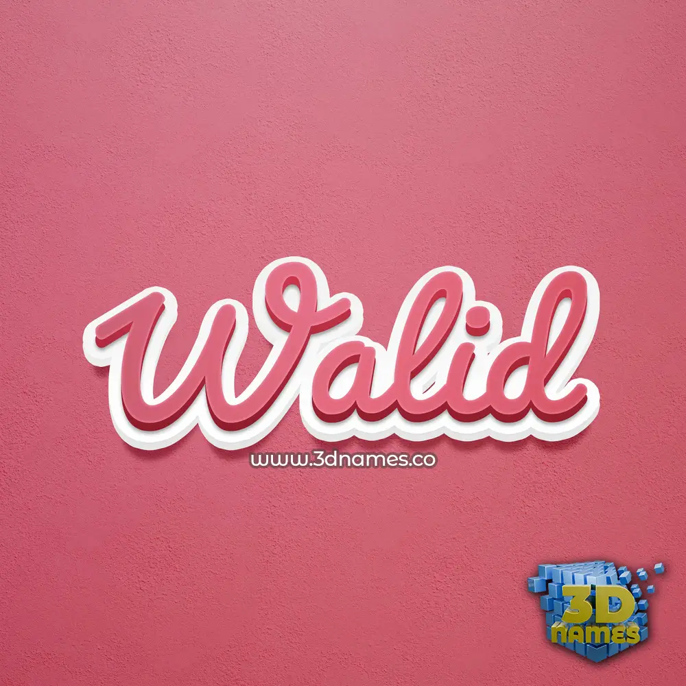 walid in Red Scribble style - 3D name wallpaper
