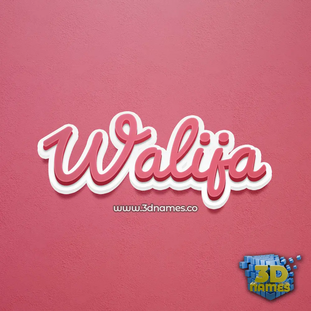 walija in Red Scribble style - 3D name wallpaper