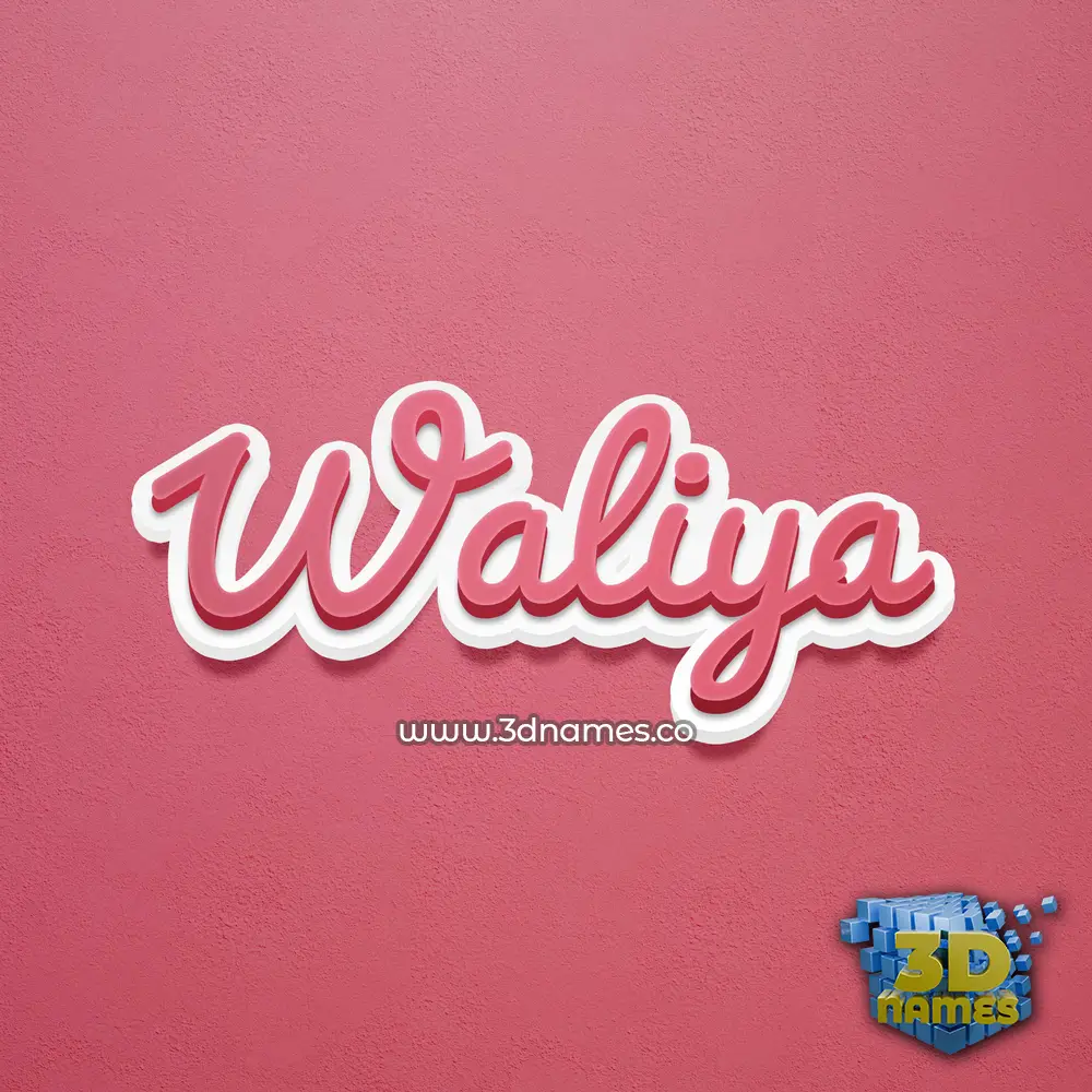 waliya in Red Scribble style - 3D name wallpaper