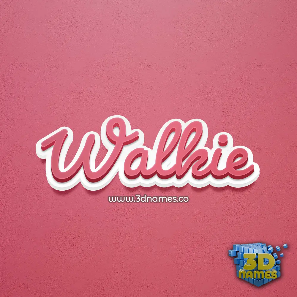 walkie in Red Scribble style - 3D name wallpaper
