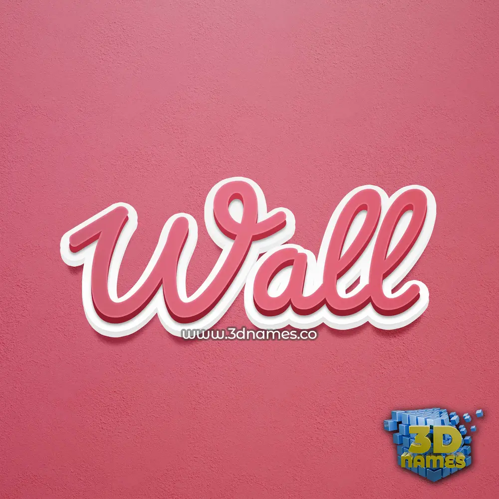 wall in Red Scribble style - 3D name wallpaper