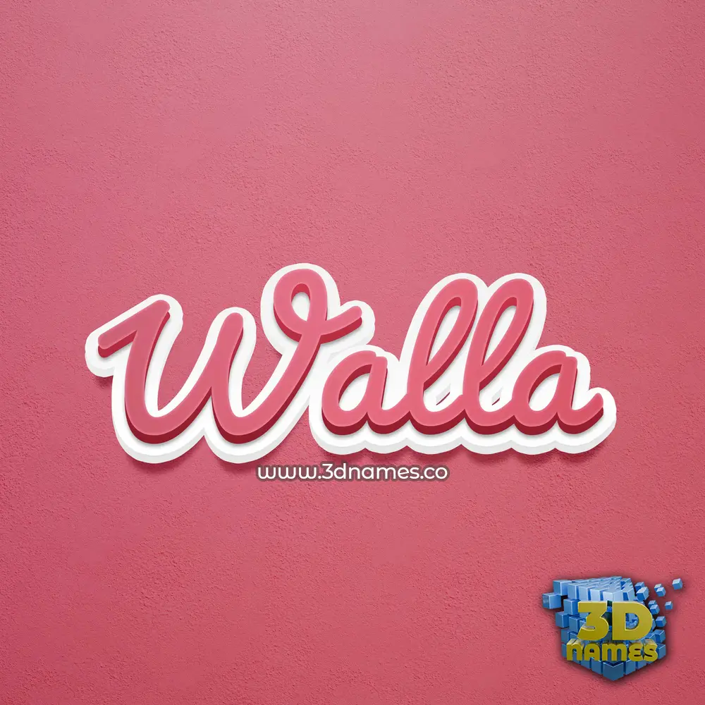 walla in Red Scribble style - 3D name wallpaper