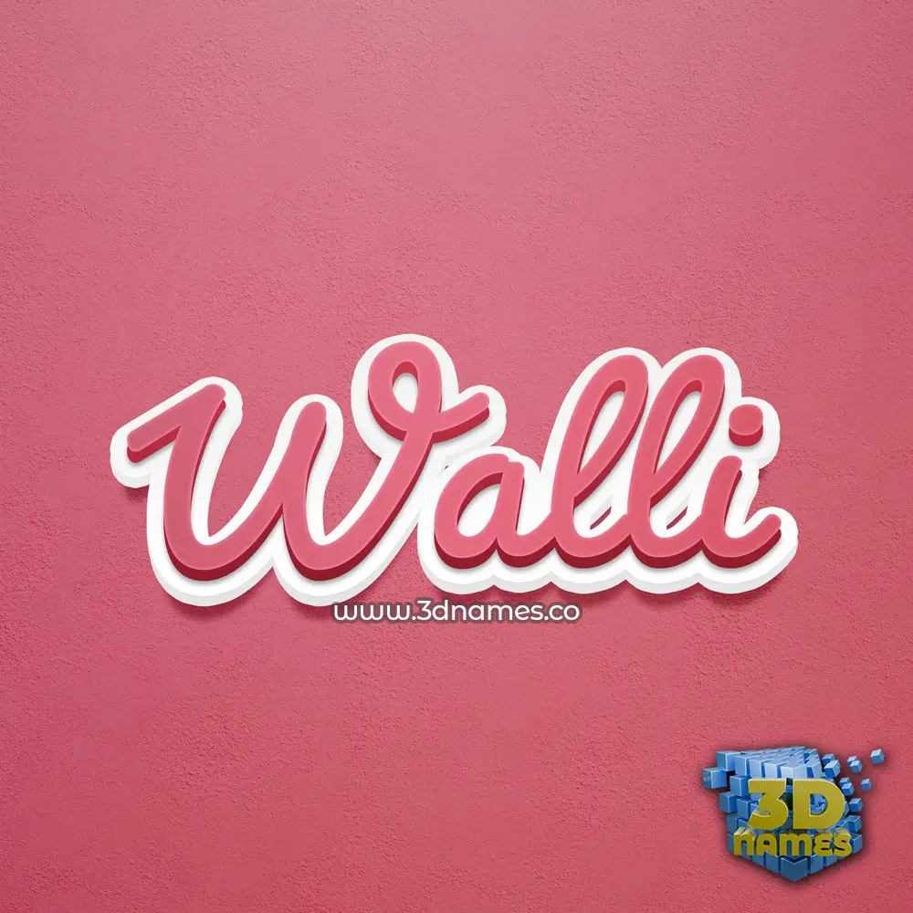 walli in Red Scribble style - 3D name wallpaper