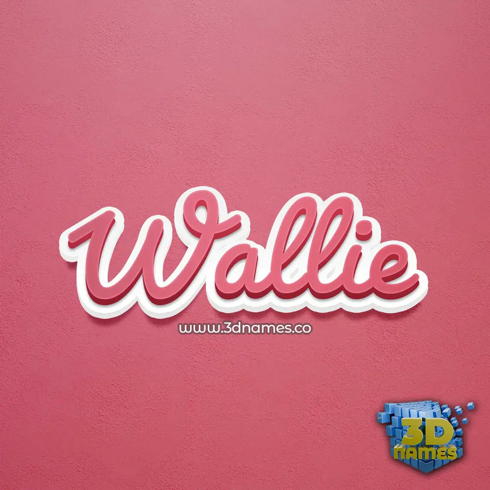 wallie in Red Scribble style - 3D name wallpaper