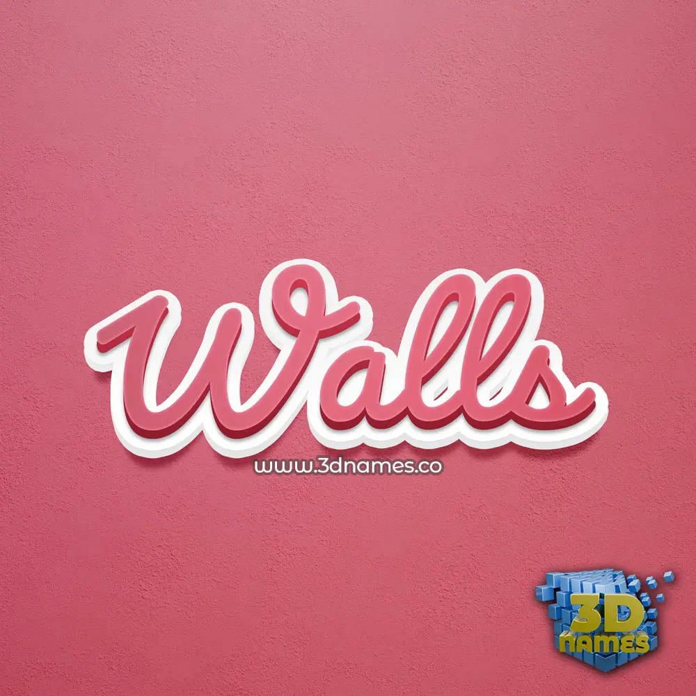 walls in Red Scribble style - 3D name wallpaper